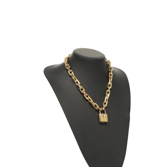 LOUIS VUITTON Necklace LV Edge Chain Cadena GP Necklace Gold - Picture 1 of 16